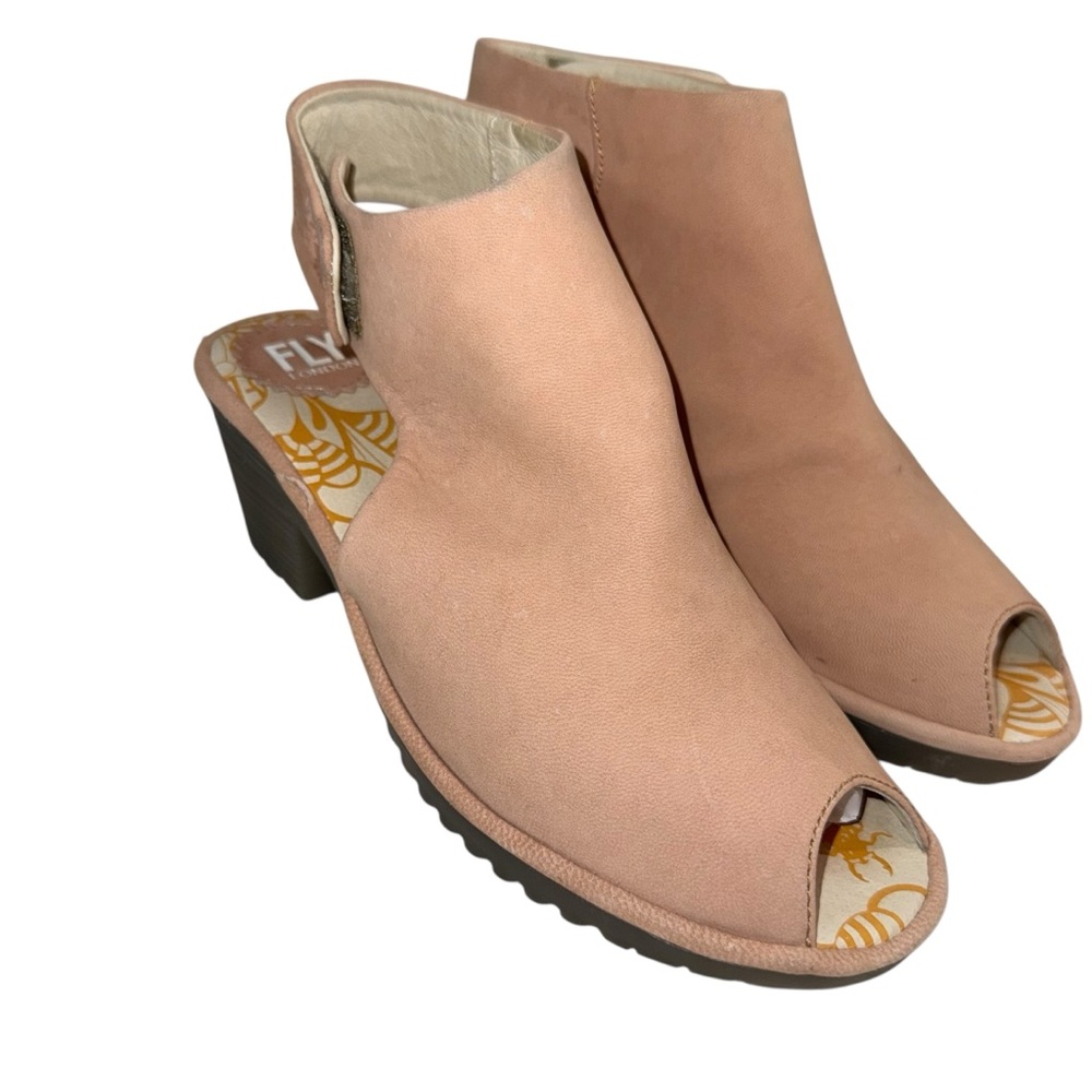Fly London Cupido Pale Pink Suede Leather Sandals‎ Women's Size EU 38 US 7